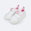 Tênis Infantil Feminino Pampili Up Patch Carinha Branco e Rosa
