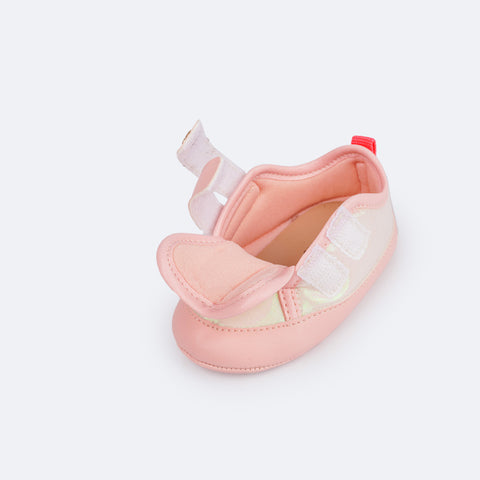 Tênis de Bebê Pampili Nina Velcro Rosa Glace - tênis calce fácil