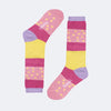 Meia Infantil Feminina 3/4 Pampili Poá e Listras Colorida