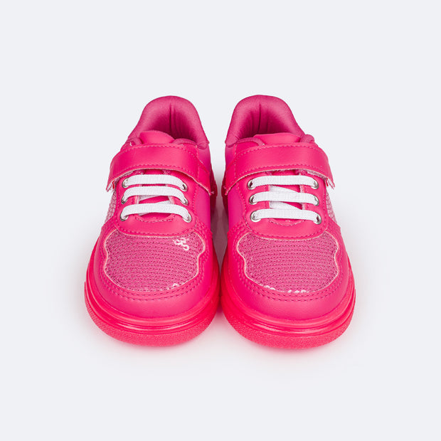 Tênis de Led Infantil Pampili Sneaker Luz Pink Maravilha