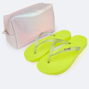 Chinelo Infantil Pampili Love Amarelo Neon - Vem com necessaire!