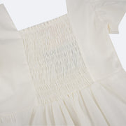 Vestido Infantil Bambollina Três Marias Babado Off White - ajuste em lastex