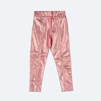 Calça Legging Infantil Pampili Holográfica Rose - frente calça infantil feminina