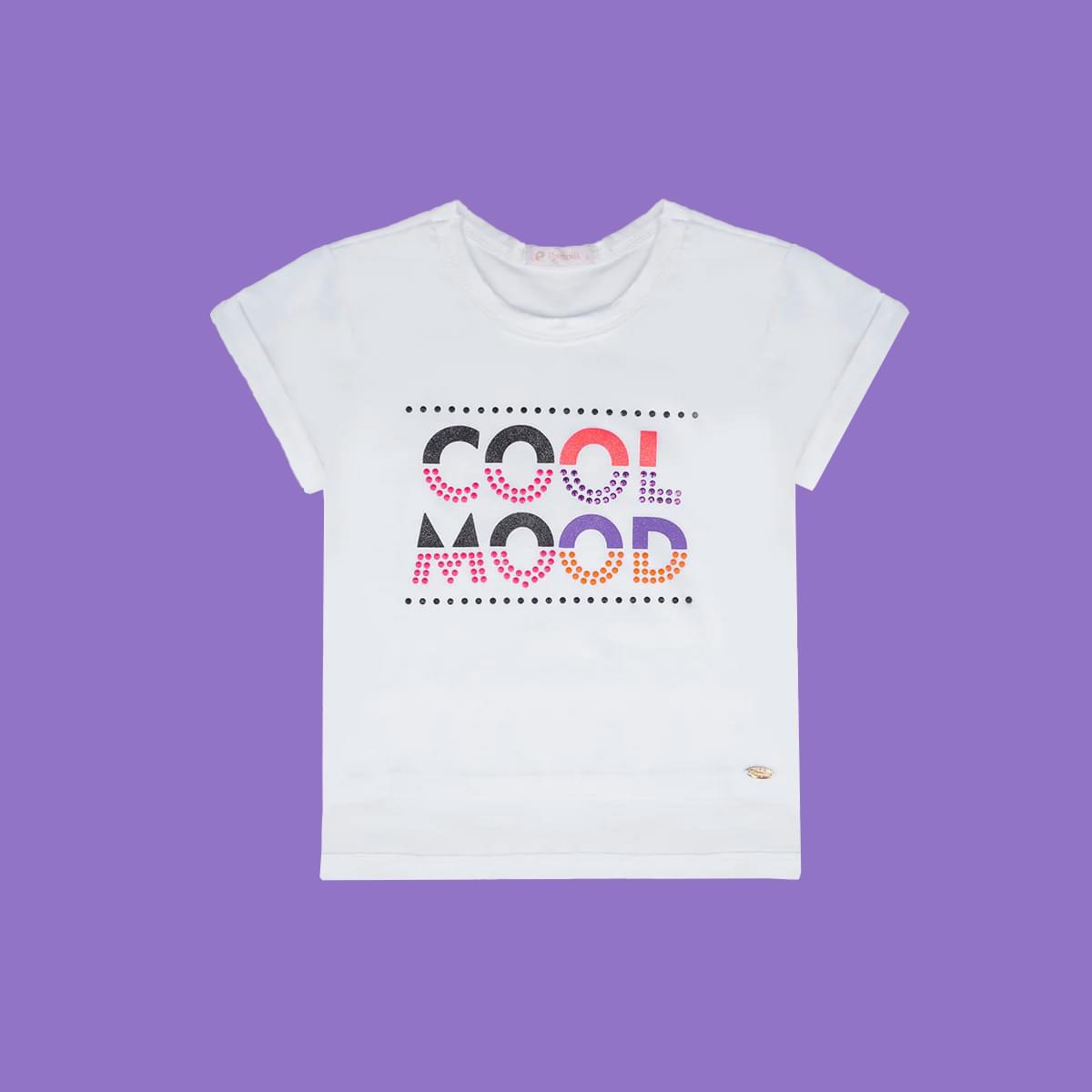 Camiseta Infantil Pampili Cool Mood Branca Colorida