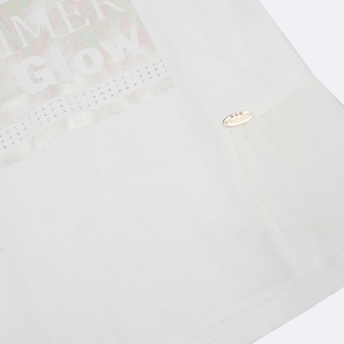 Camiseta Infantil Pampili Summer Glow Tule Off White