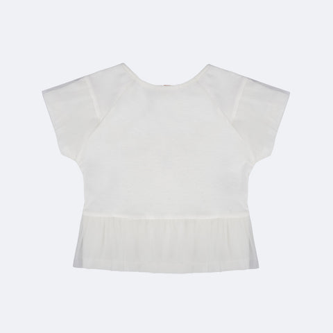 Camiseta Infantil Pampili Summer Glow Tule Off White