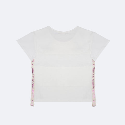 Camiseta Infantil Pampili Cool Mood Paetê Off White