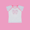 Camiseta Infantil Pampili Fly Branca Pink Neon