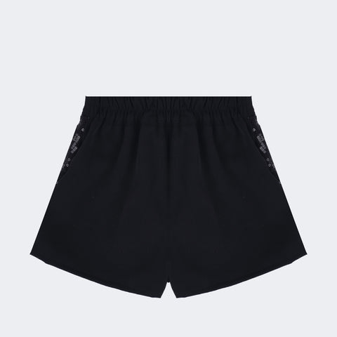 Short Saia Infantil Feminino Pampili Paetê Preto