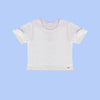 Camiseta Infantil Feminina Strass Laço Off White