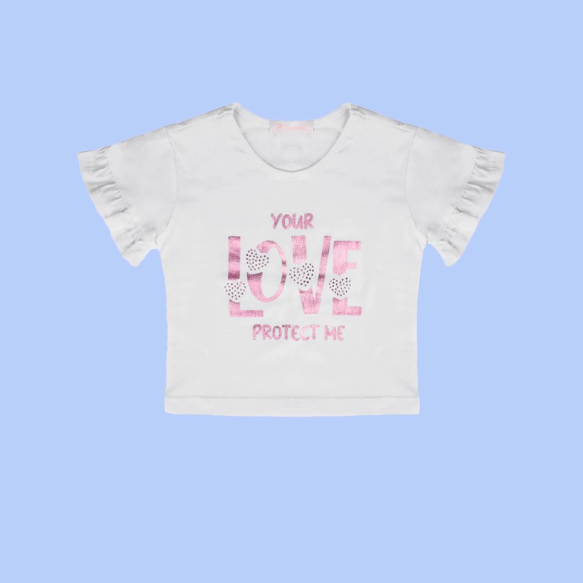 Camiseta Infantil Feminina Love Branca
