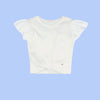 Camiseta Infantil Feminina Cintura Laço Off White