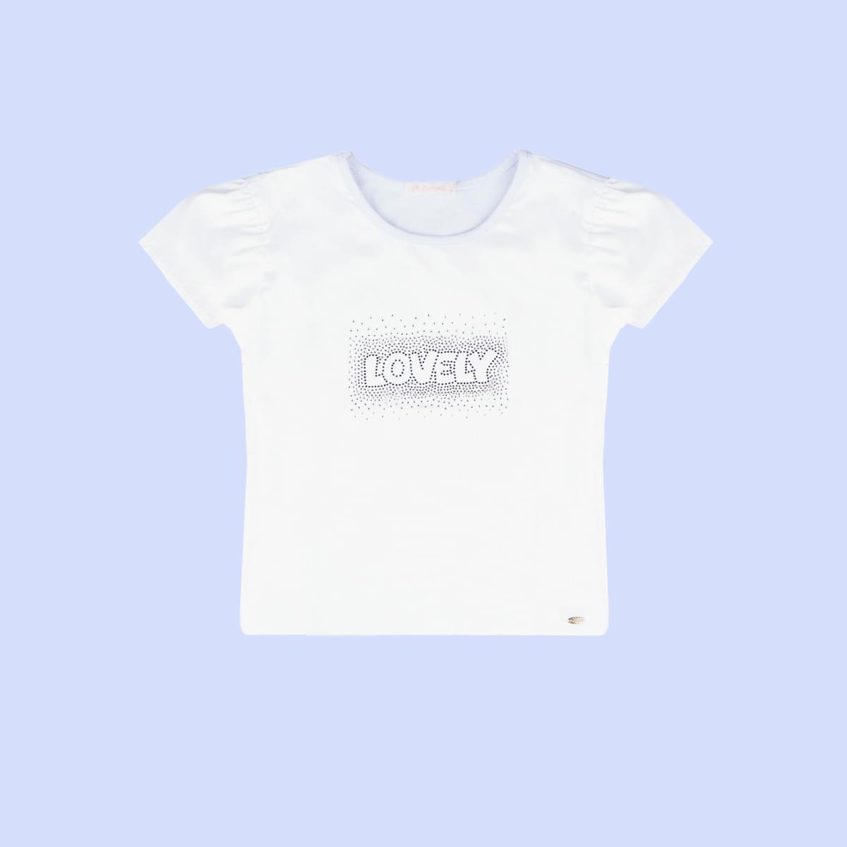Camiseta Infantil Feminina Kids Lovely Branca