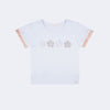 Camiseta Infantil Pampili Flores Brilhantes Branca