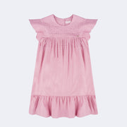 Vestido Infantil Pampili Evasê com Babados Rosa Claro