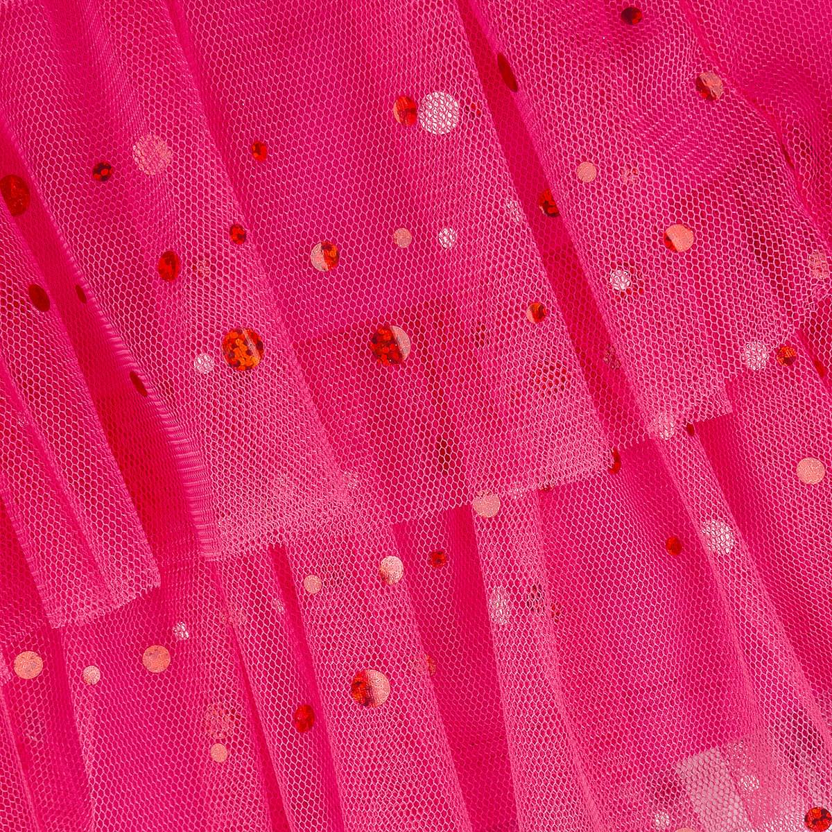 Saia Infantil Pampili Babados em Tule Pink