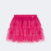 Saia Infantil Pampili Babados em Tule Pink