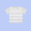 Camiseta Infantil Pampili Listras Lilás e Off White