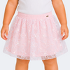 Saia Infantil Pampili em Tule com Bordados de Flor Rosa