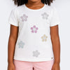 Camiseta Infantil Pampili com Flores em Strass Off White
