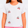 Camiseta Infantil Pampili Cerejas Branca