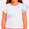Camiseta Infantil Pampili Furtacor Strass Off White