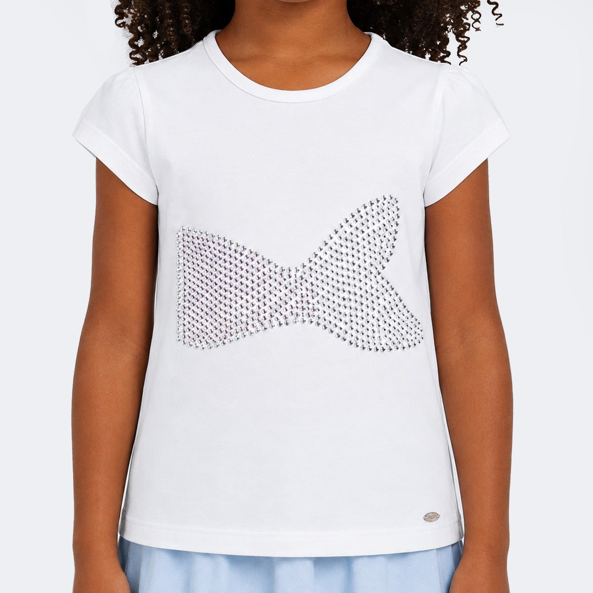 Camiseta Infantil Pampili com Cauda de Sereia em Strass Branca
