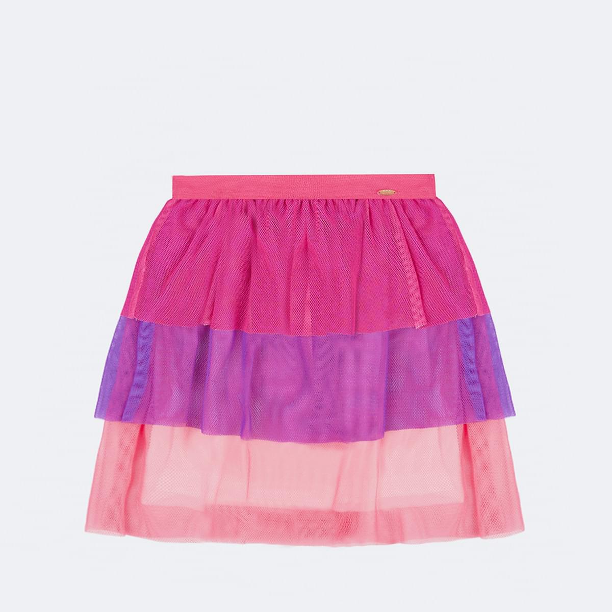 Saia de Tule Pampili Camadas Colorida - saia de tule infantil