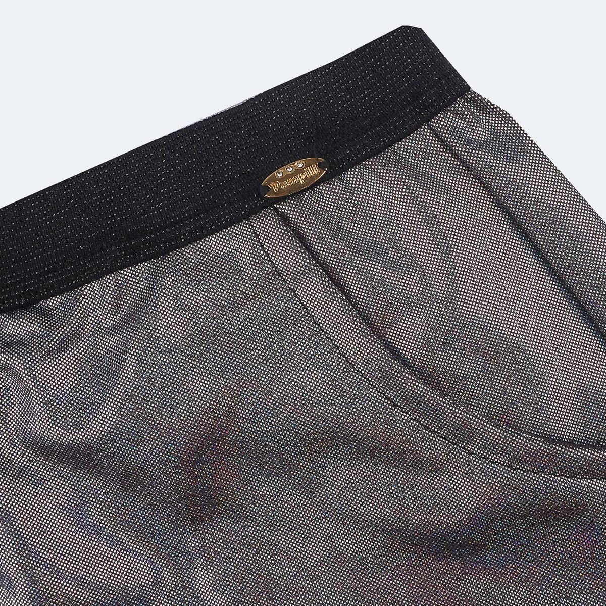Short Saia Infantil Pampili Holográfica Prata - detalhe do bolso 