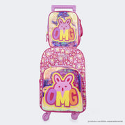 Mochila de Rodinhas Infantil Pampili OMG Pink