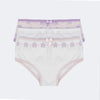 Kit Calcinha Infantil Feminina Flores Branca
