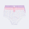 Kit Calcinha Infantil Feminina Corações Branca Lilás e Rosa
