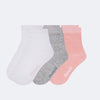 Kit Meia Soquete Infantil Pampili Mescla Rosa Branca