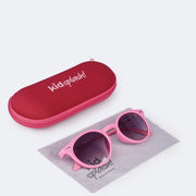 Óculos de Sol Infantil KidSplash! Proteção UV Redondo Rosa - óculos infantil e estojo
