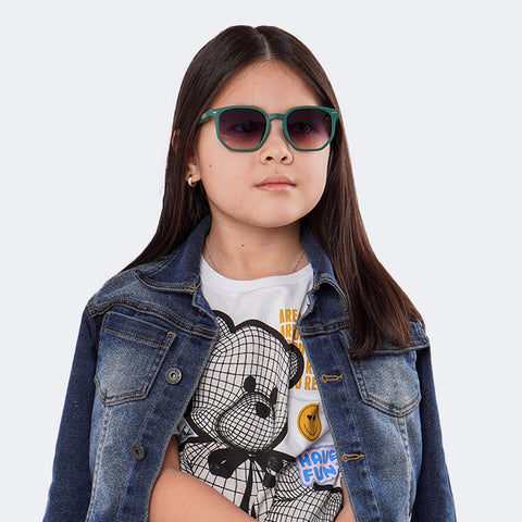 Óculos de Sol Infantil KidSplash! Proteção UV Hexagonal Verde - óculos na menina