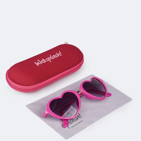 Óculos de Sol Infantil KidSplash! Proteção UV Coração Fúcsia - oculos de sol infantil