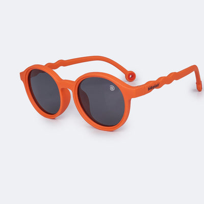 Óculos de Sol Infantil Flexível KidSplash! Proteção UV Redondo Laranja - frente do óculos
