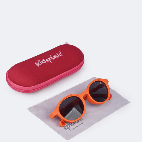 Óculos de Sol Infantil Flexível KidSplash! Proteção UV Redondo Laranja - óculos de sol infantil