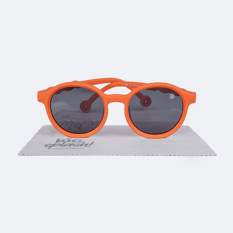 Óculos de Sol Infantil Flexível KidSplash! Proteção UV Redondo Laranja - frente do óculos