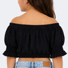 Blusa Cropped Infantil Vallen Preta