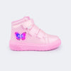 Tênis de Led Infantil Feminino XP24 Borboleta Rosa