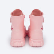 Bota Coturno Feminina Pampili Lucky Strass Verniz Rosa Glace - parte de trás da bota infantil feminina