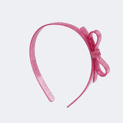 Tiara Infantil Pampili Acrílico Lacinho Glitter Rosa