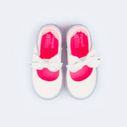 Tênis de Led Pampili Sneaker Luz Mary Jane Laço Branco