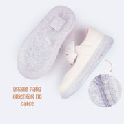 Tênis de Led Pampili Sneaker Luz Mary Jane Laço Branco