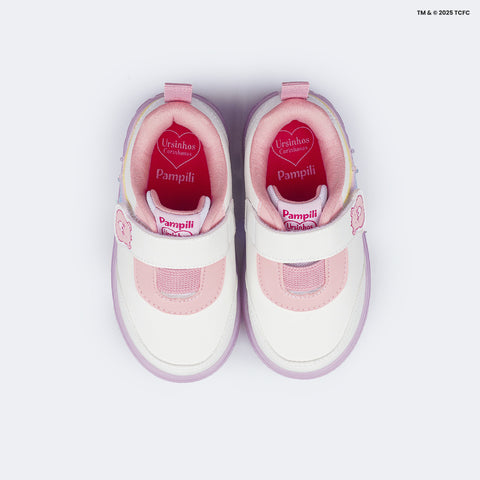 Tênis de Led Infantil Pampili Sneaker Luz Ursinhos Carinhosos Rosa