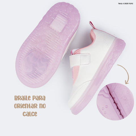 Tênis de Led Infantil Pampili Sneaker Luz Ursinhos Carinhosos Rosa
