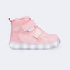 Tênis Cano Médio com Led Pampili Sneaker Luz Glitter Rosa