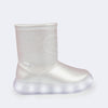 Bota de Led Infantil Pampili Brilho Cintilante Prata
