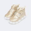 Tênis de Led Infantil Pampili Sneaker Luz Metalizado Dourado